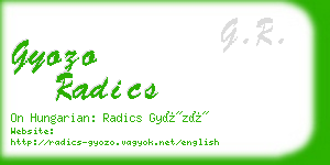 gyozo radics business card